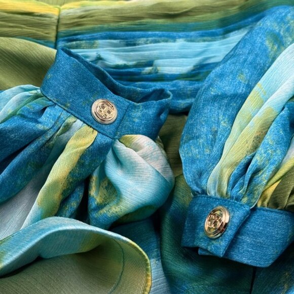 🆕 BRONX & BANCO 🧿 NWOT Bedouin Coastal Mini Dress, Blue Multi - Sz XS US 2 - Picture 14 of 16